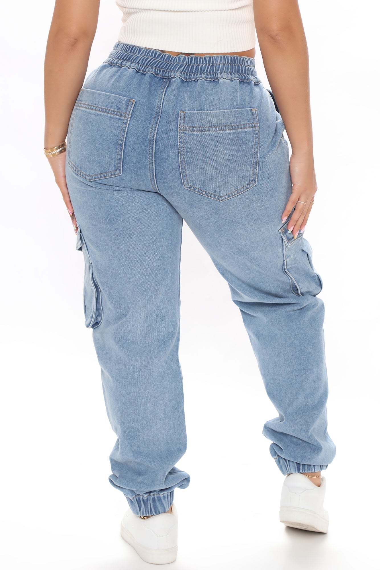 Take A Break Relaxed Denim Joggers - Medium Blue Wash Ins Street