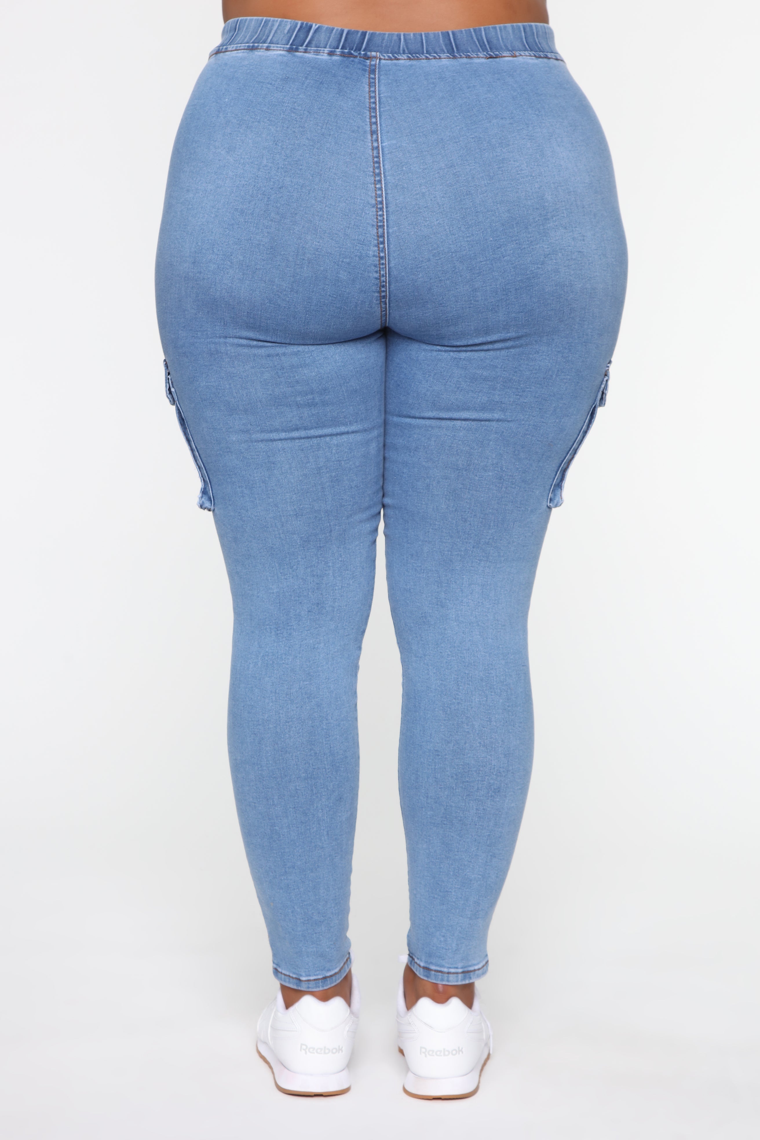 Bad Mamma Jamma Cargo Jeans - Medium Blue Wash Ins Street