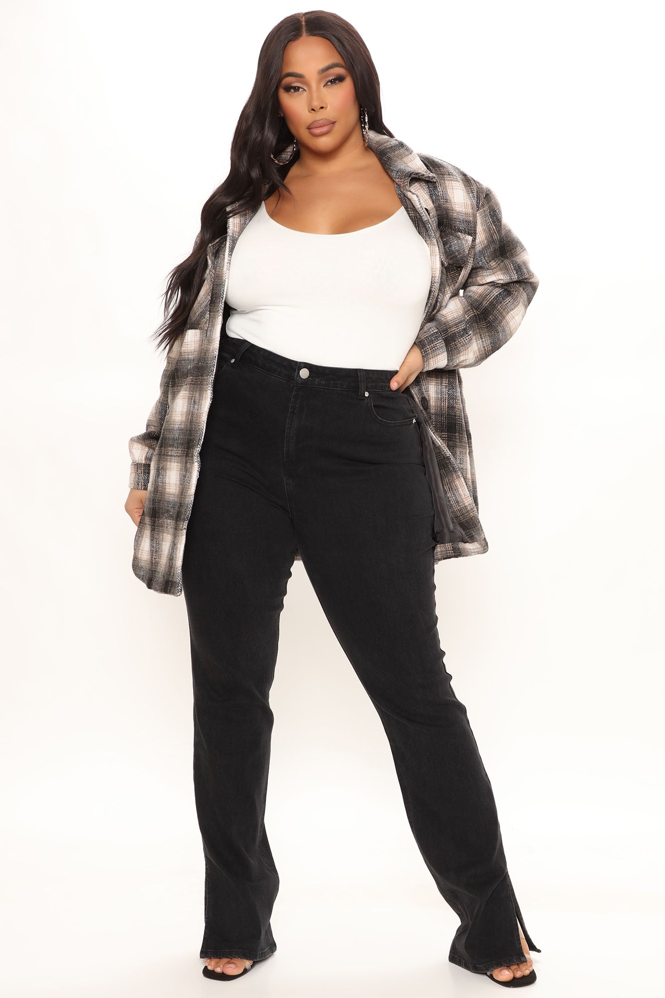 Tall Supernova Side Split Straight Leg Jeans - Black Ins Street