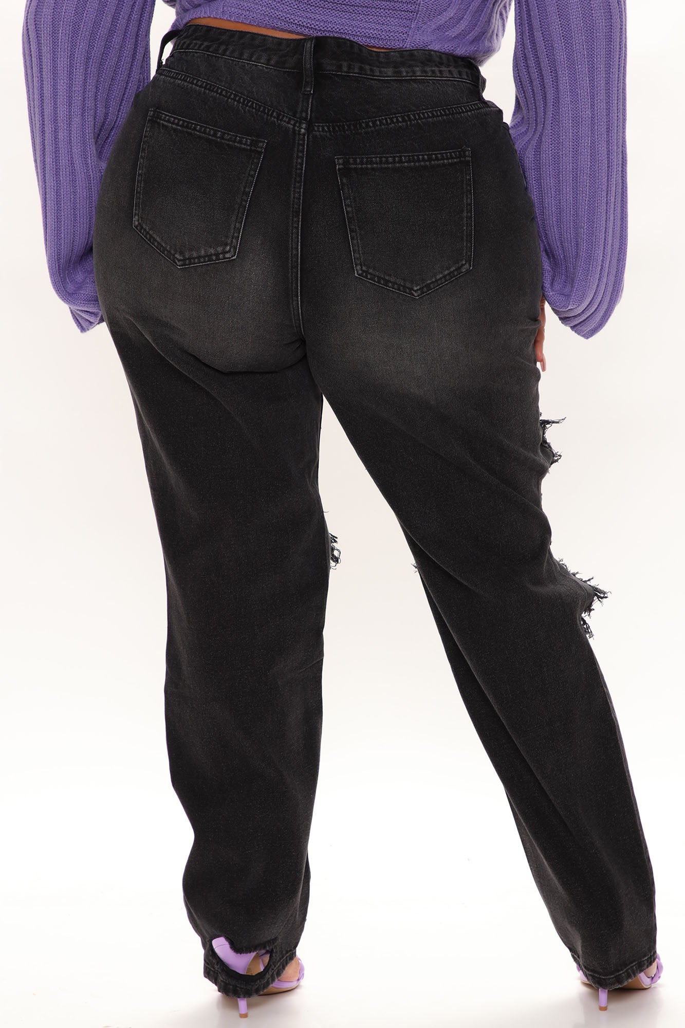 Keep On Dancing Distressed Boyfriend Jeans - Black Ins Street