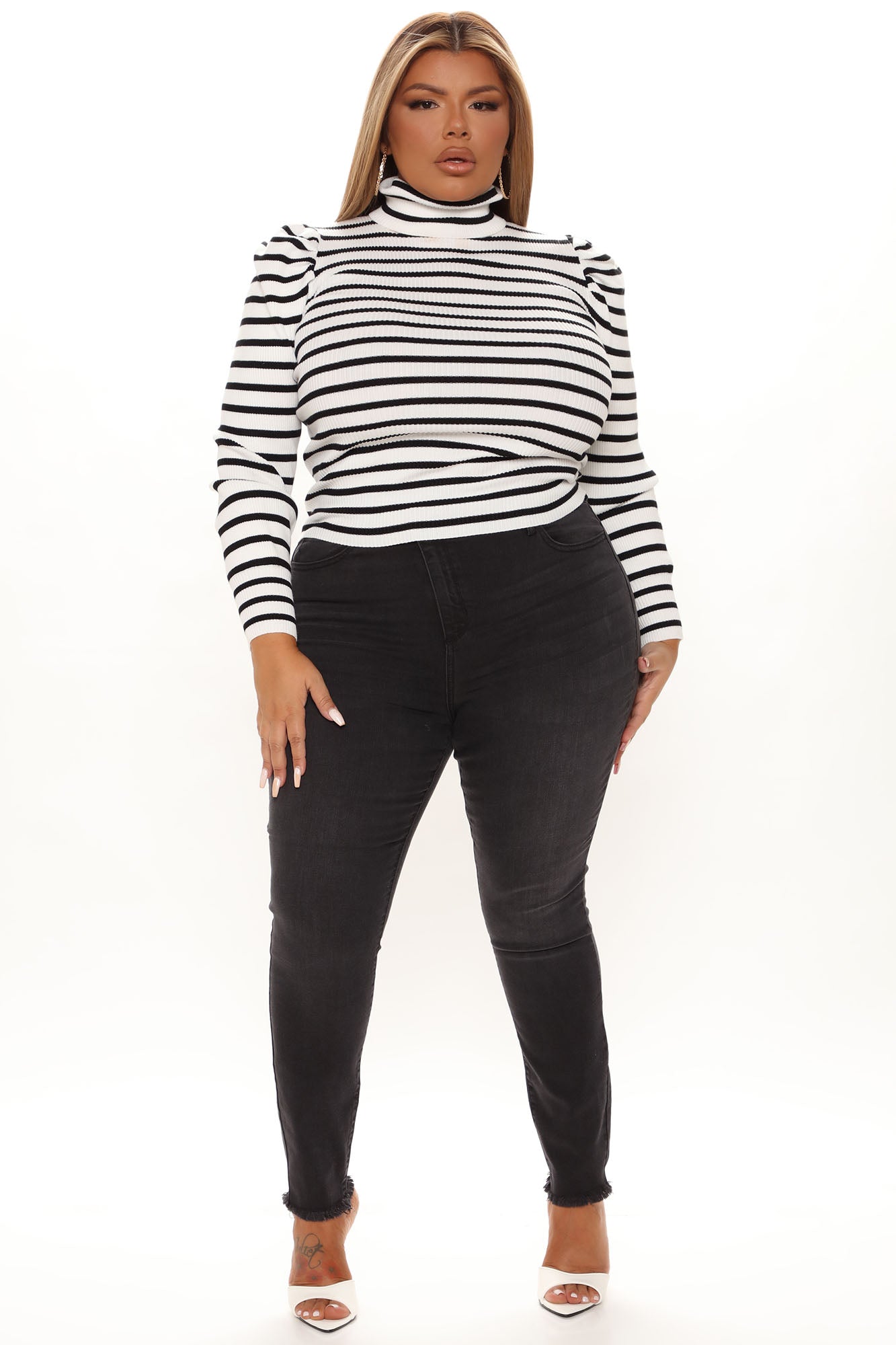 Cross Me Once Stretch Skinny Jeans - Black Ins Street