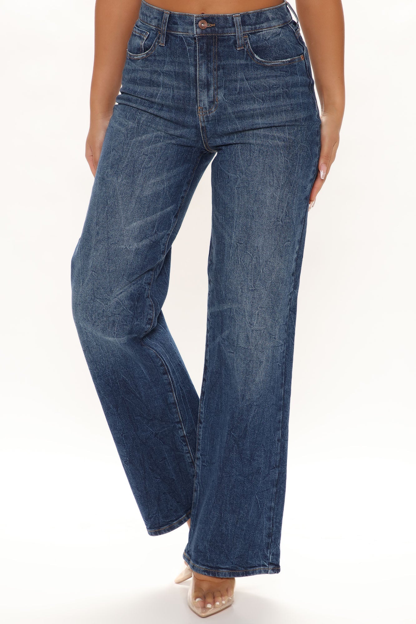 Classic High Rise Wide Leg Jeans - Dark Wash Ins Street