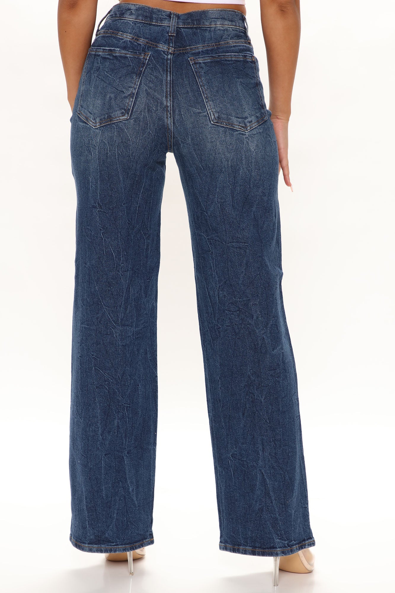 Classic High Rise Wide Leg Jeans - Dark Wash Ins Street