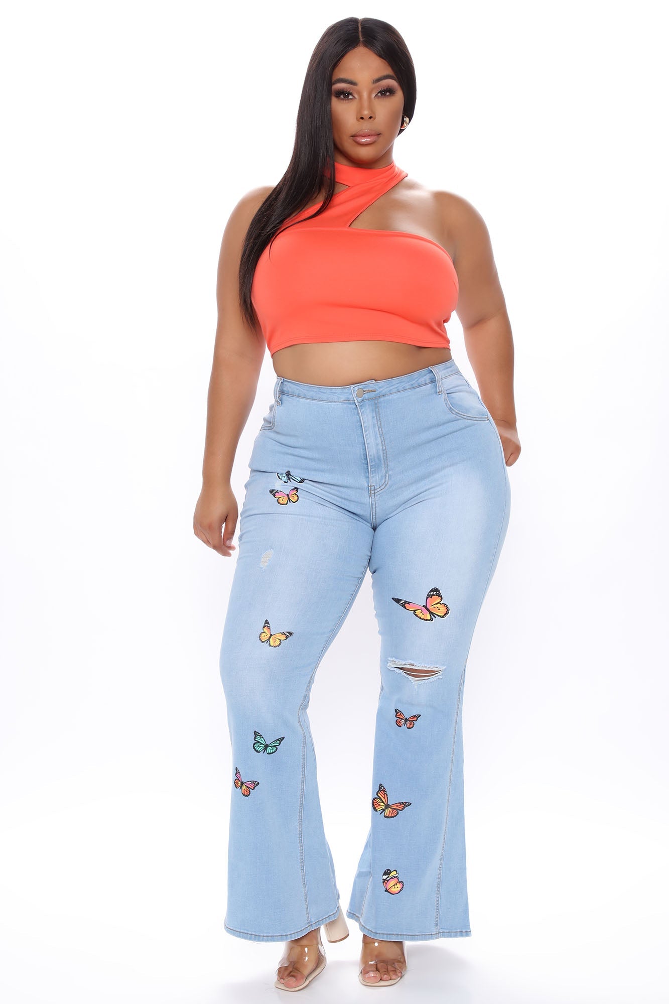 Catching Butterflies Extreme Flare Jeans - Light Blue Wash Ins Street
