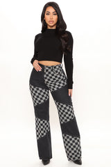Checkin' You Out Loose Straight Leg Jeans - Black Ins Street