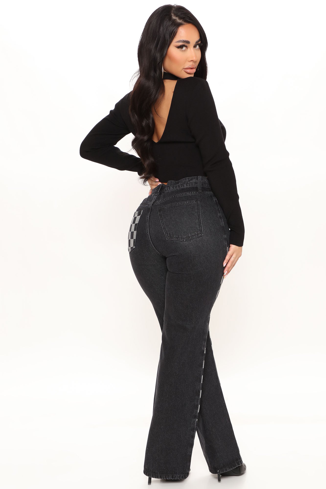 Checkin' You Out Loose Straight Leg Jeans - Black Ins Street