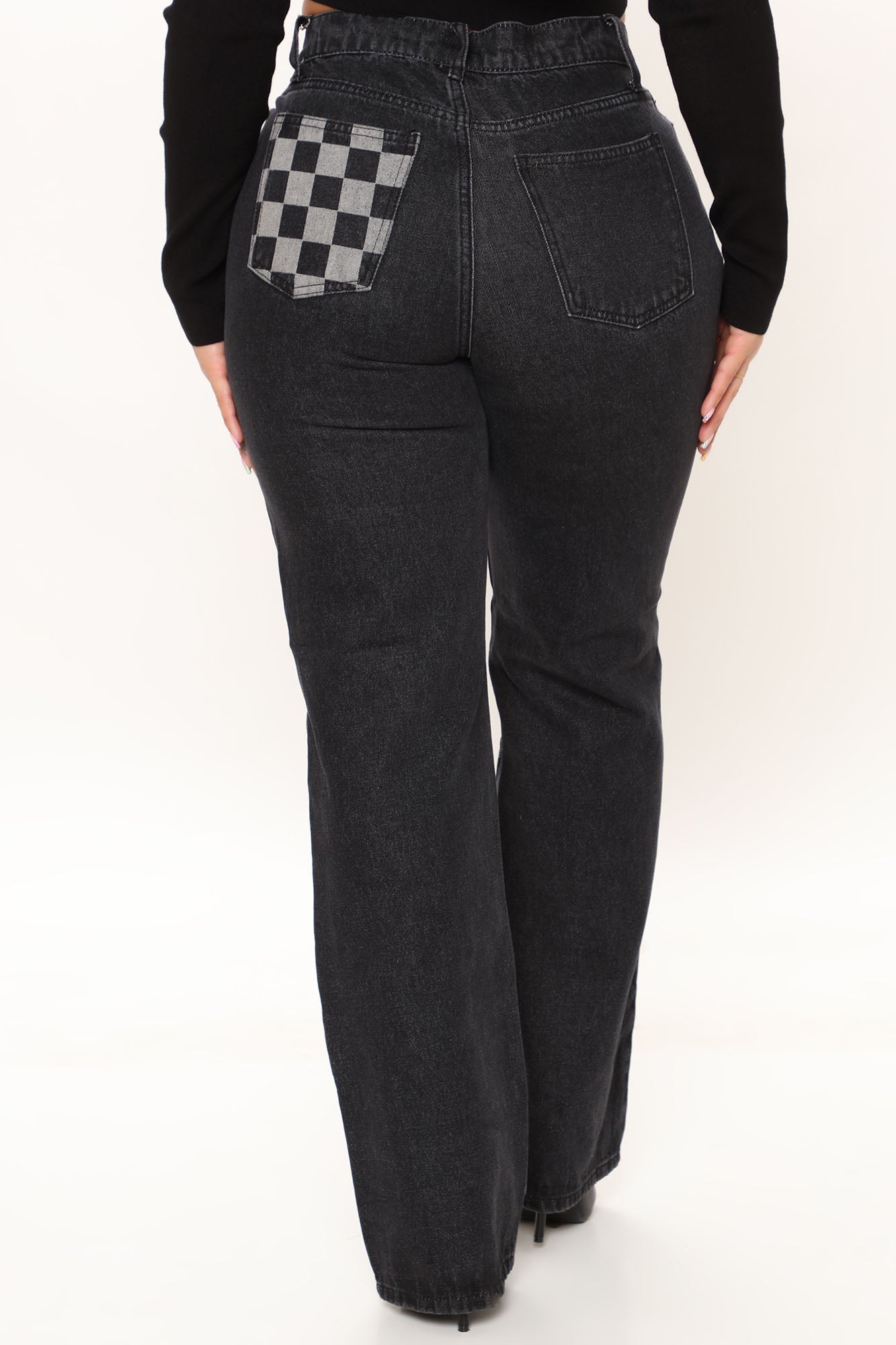 Checkin' You Out Loose Straight Leg Jeans - Black Ins Street