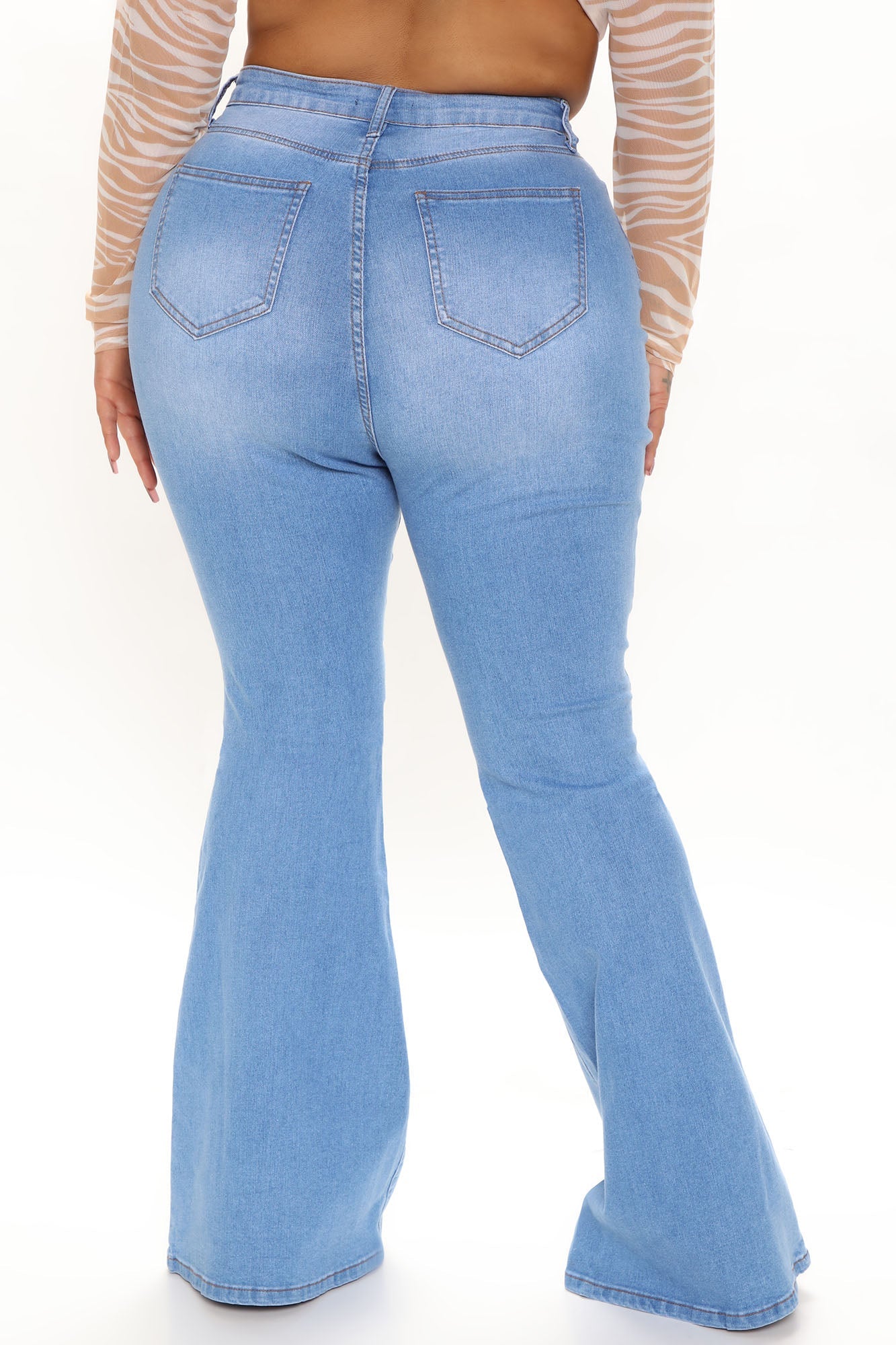 She's Got Flair Distressed Super Stretch Jeans - Light Blue Wash ...