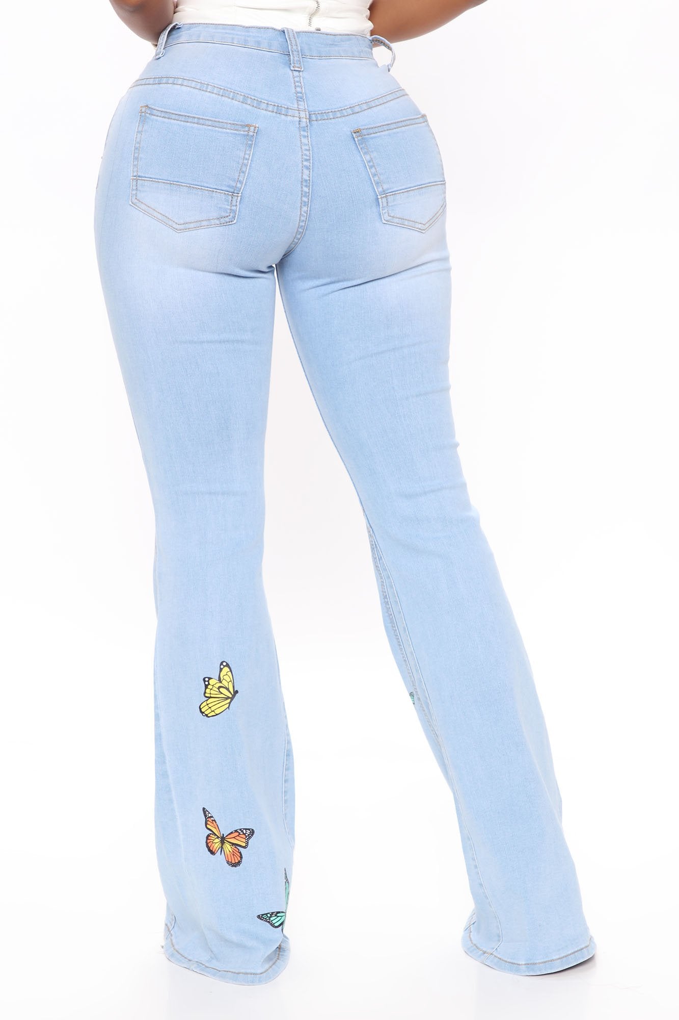Catching Butterflies Extreme Flare Jeans - Light Blue Wash – InsStreet