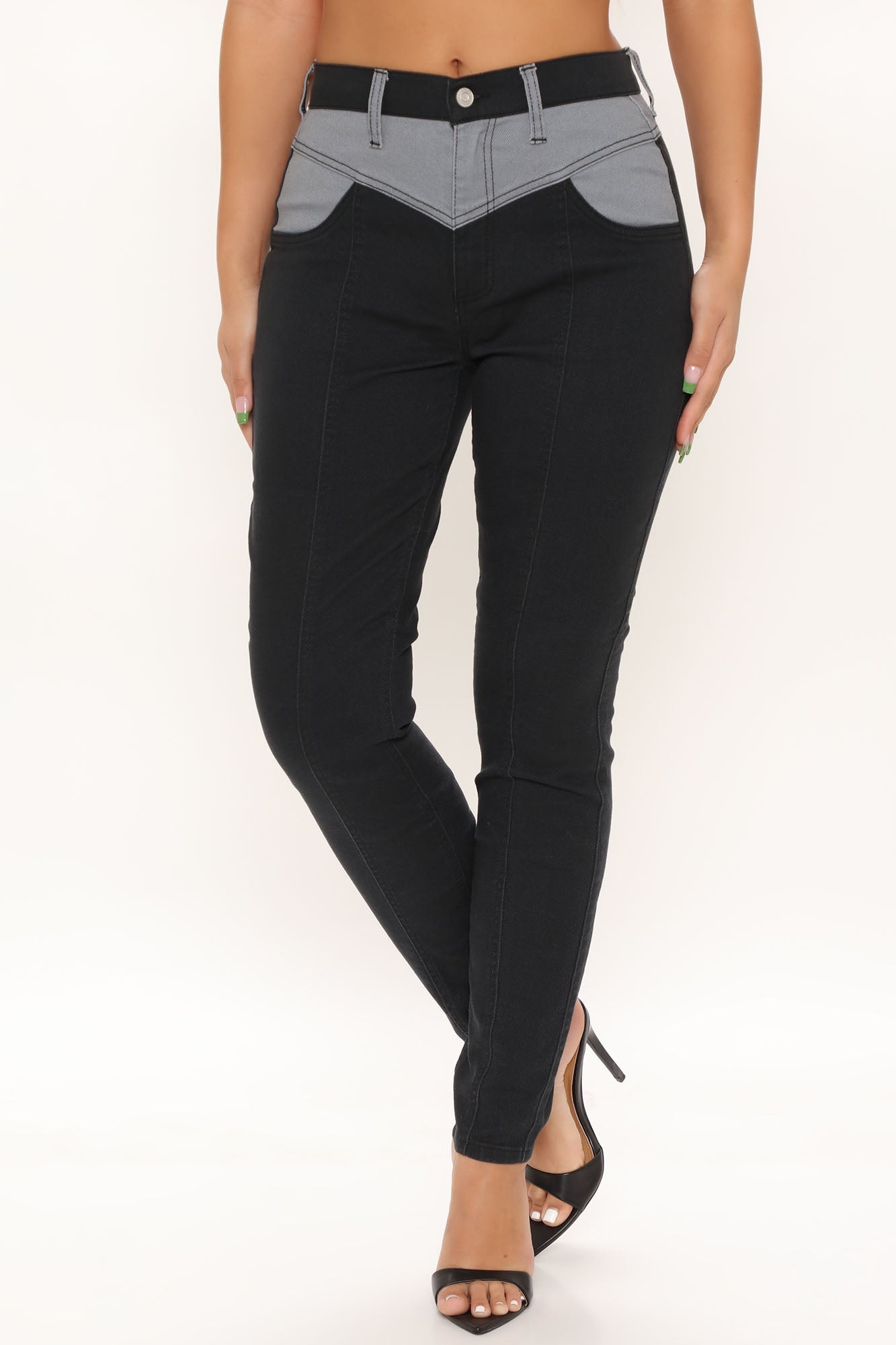 Playin' Hard To Get Skinny Jeans - Black/combo Ins Street