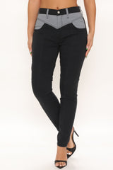 Playin' Hard To Get Skinny Jeans - Black/combo Ins Street