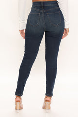 V Nice To Flex Game Skinny Jeans - Dark Tint Ins Street