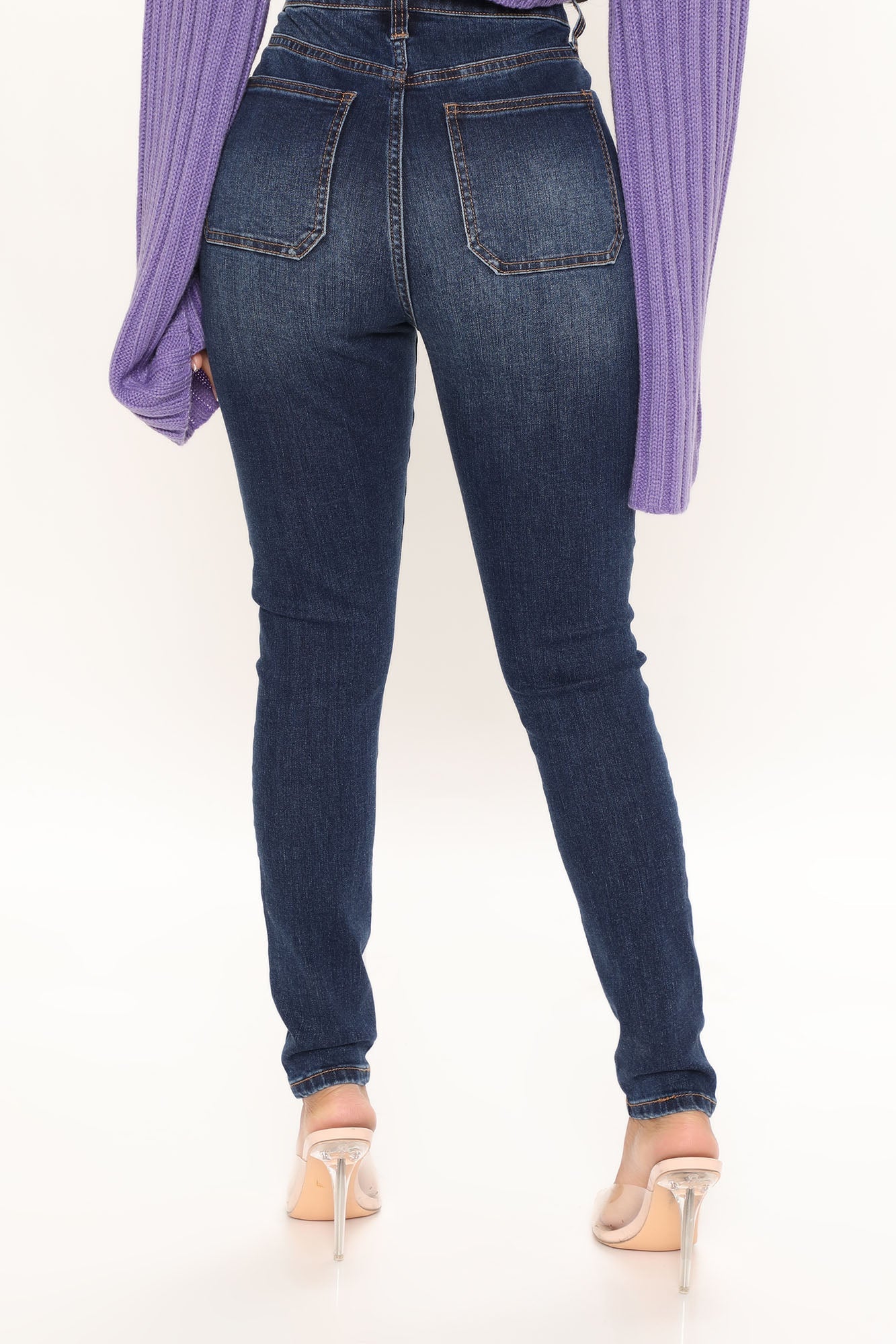 Nequita High Rise Skinny Jeans - Medium Blue Wash Ins Street