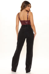 Tall Distressed Crossover Straight Leg Jeans - Black Ins Street