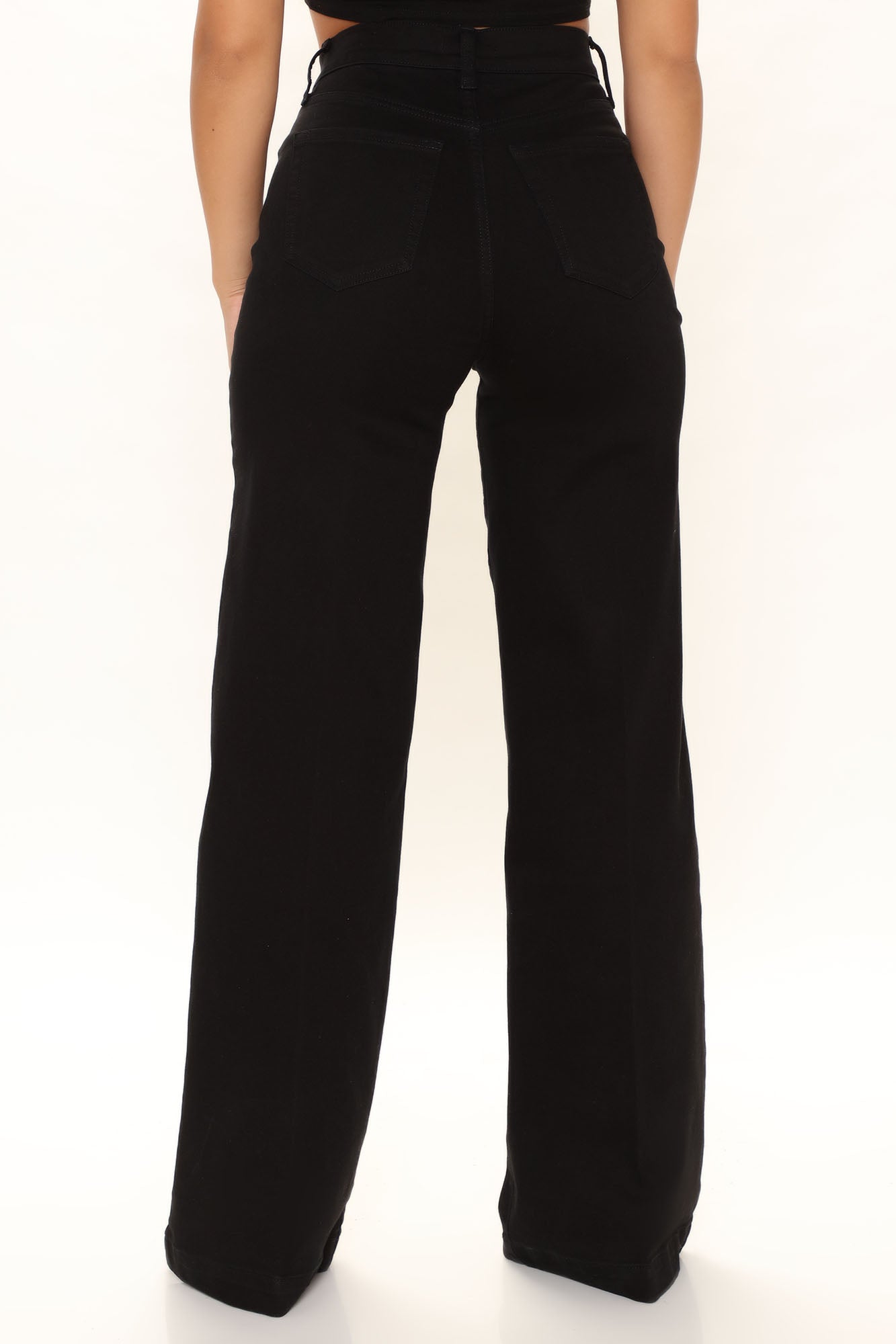 Classic High Waist Trouser Flare Jeans - Black – InsStreet