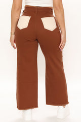Lookin' Good Fray Hem Wide Leg Jeans - Chocolate Ins Street