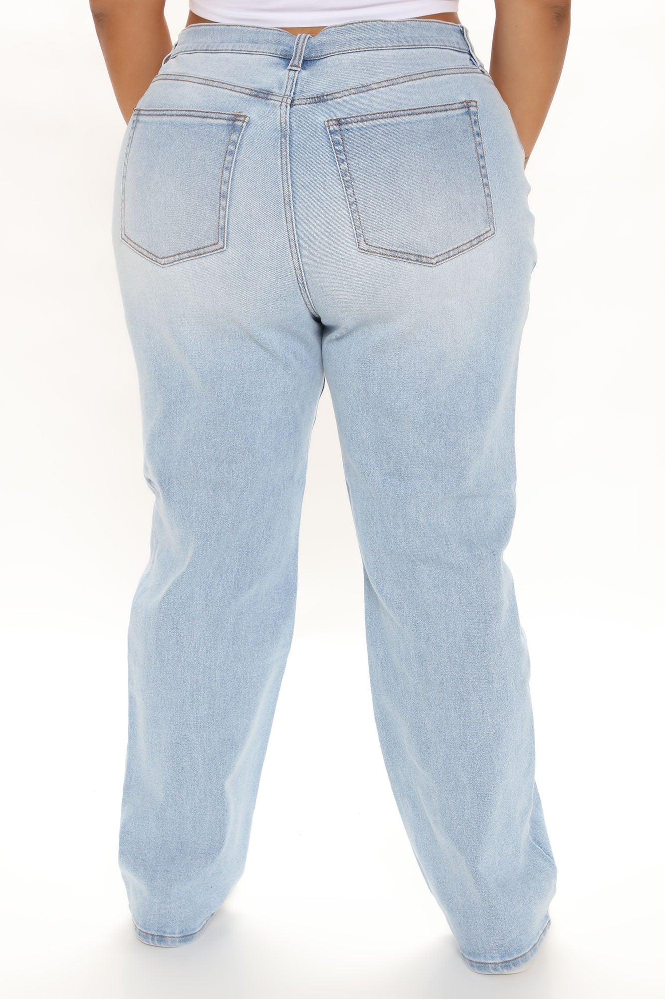 Vibin Vintage 90's Slacker Straight Leg Jeans - Light Blue Wash – InsStreet