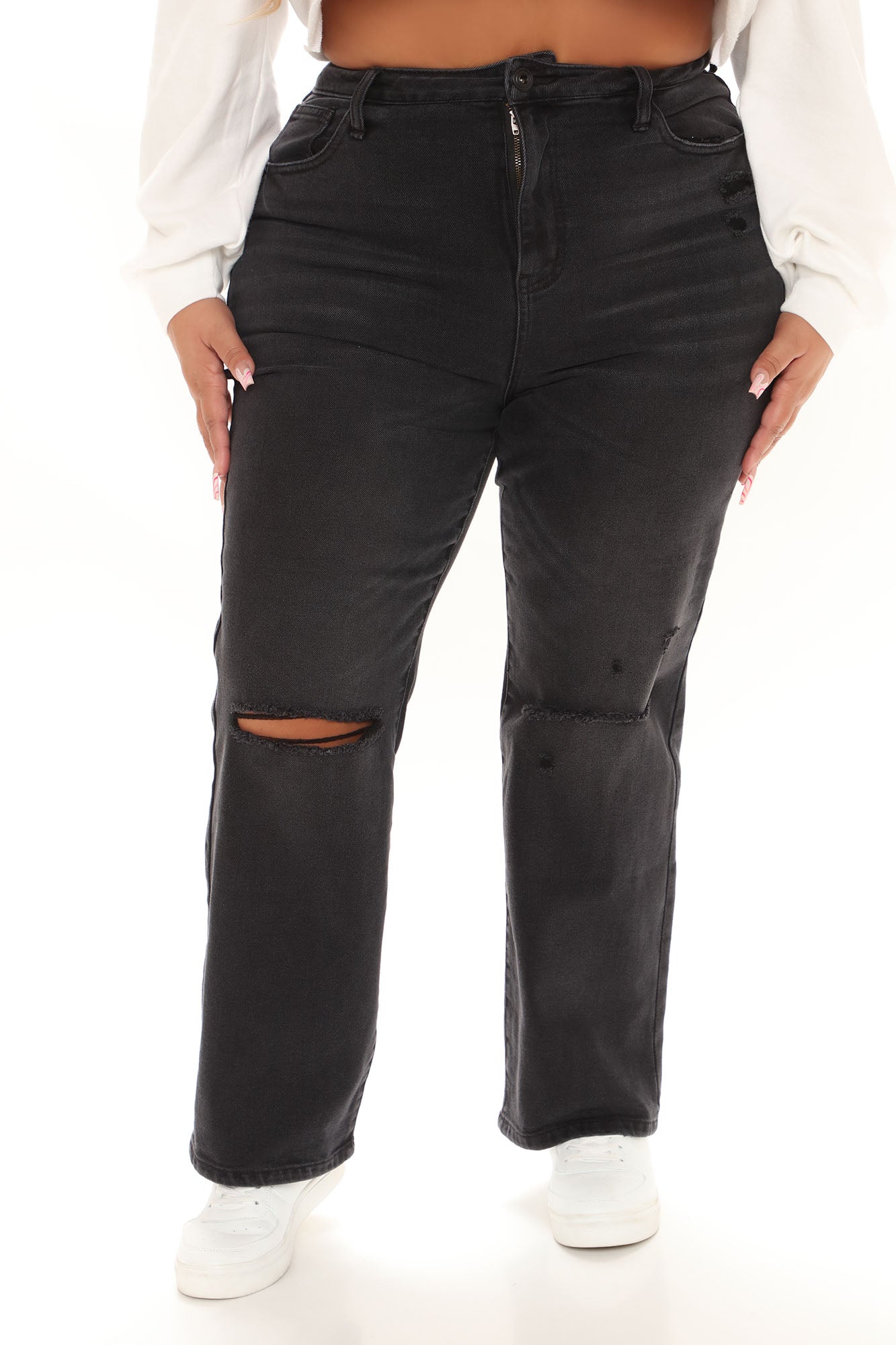 Cara Stretch Straight Leg Jeans - Black Ins Street
