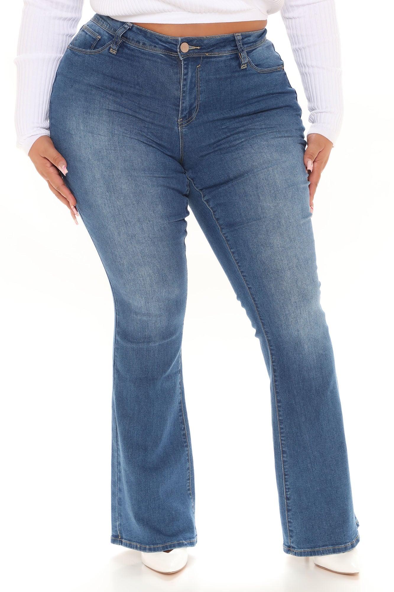 Jodie High Rise Flare Jeans - Medium Blue Wash Ins Street