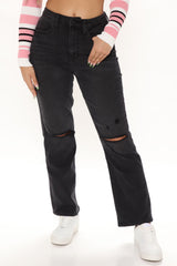 Cara Stretch Straight Leg Jeans - Black Ins Street