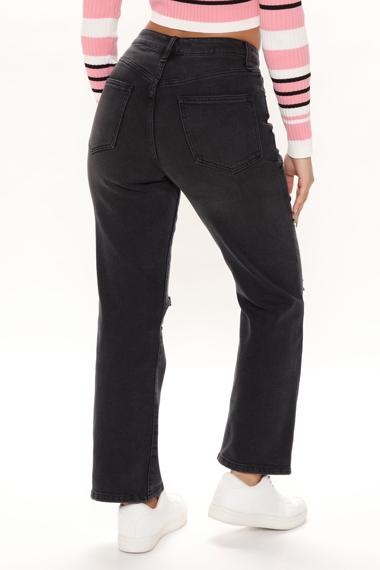 Cara Stretch Straight Leg Jeans - Black Ins Street