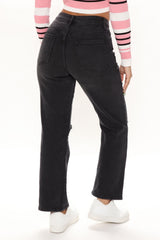 Cara Stretch Straight Leg Jeans - Black Ins Street