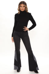 Pretty Girl High Rise Flare Jeans  - Black Ins Street