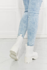 MMShoes Work For It Matte Lug Sole Chelsea Boots in White Ins Street