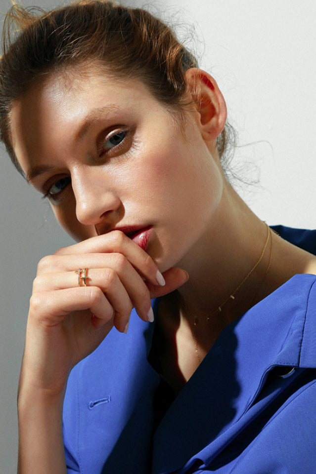 Cubic Zirconia Cross Ring Ins Street