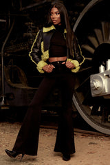 Santorini Super Stretch Flare Jeans - Black Ins Street