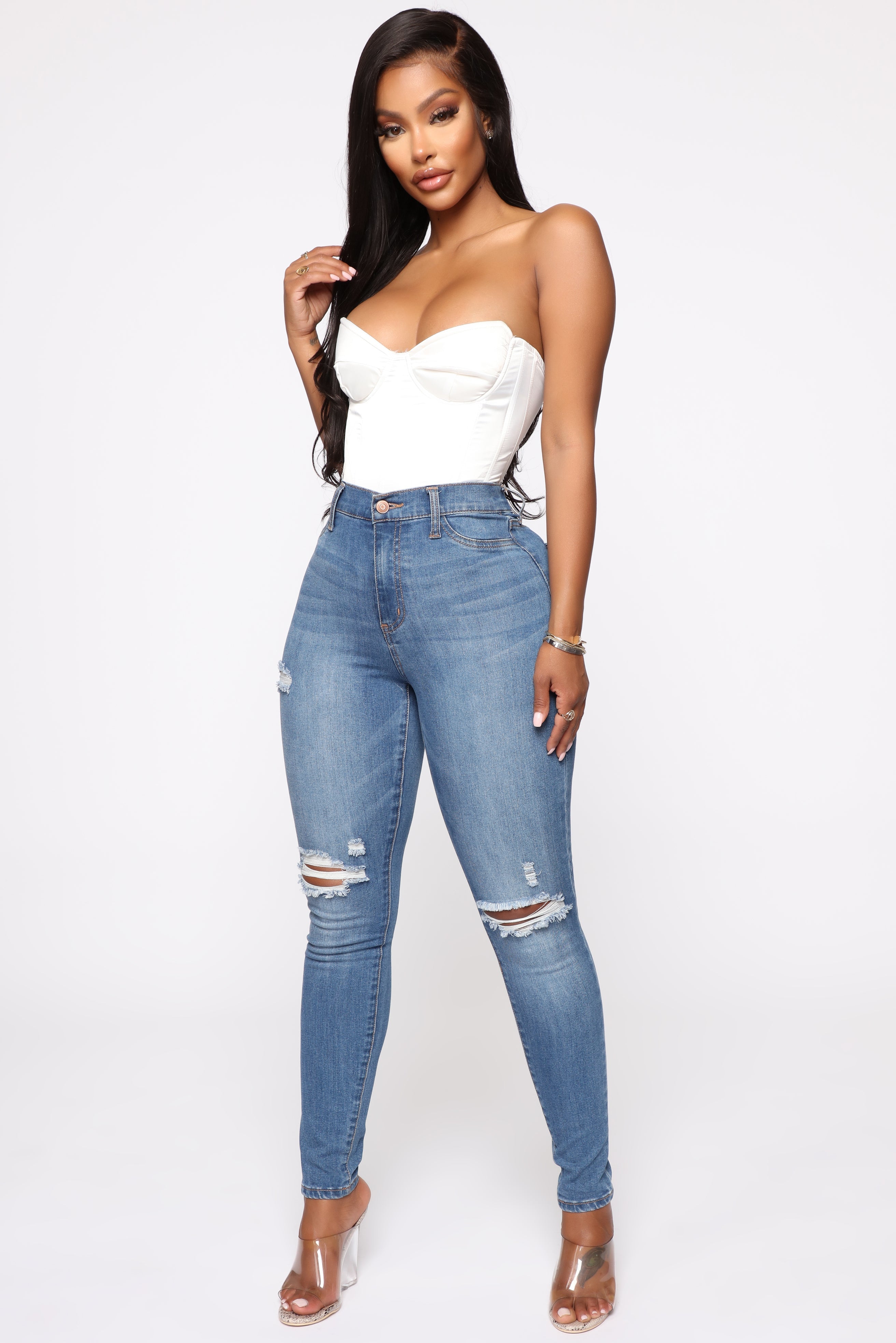 Our Favorite High Rise Skinny Jeans - Medium Blue Wash Ins Street