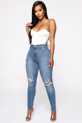 Our Favorite High Rise Skinny Jeans - Medium Blue Wash Ins Street