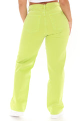 Keep Your Cool Straight Leg Jeans - Lime Ins Street