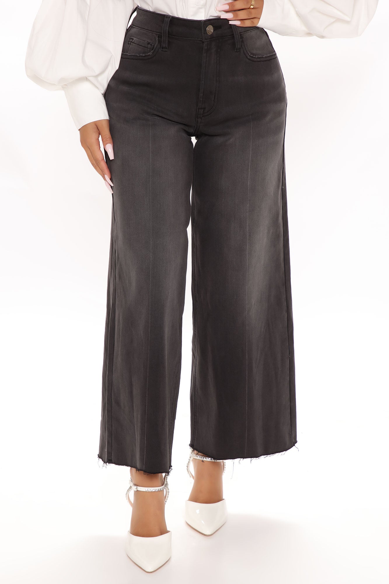 Midtown Manhattan Stretch Wide Leg Jeans - Black Ins Street