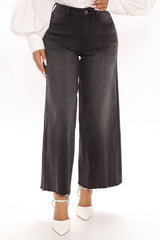 Midtown Manhattan Stretch Wide Leg Jeans - Black Ins Street