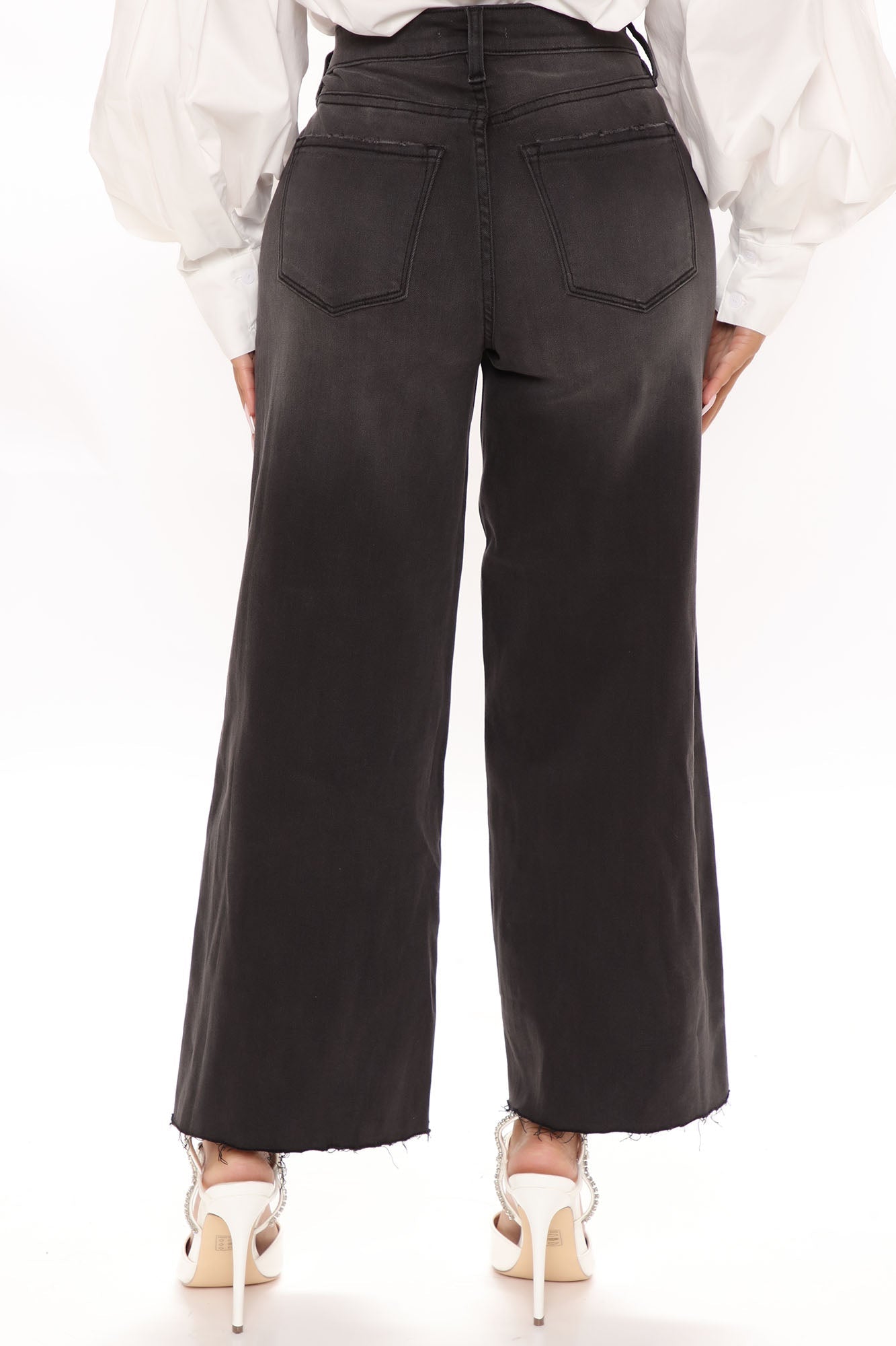 Midtown Manhattan Stretch Wide Leg Jeans - Black Ins Street