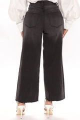 Midtown Manhattan Stretch Wide Leg Jeans - Black Ins Street