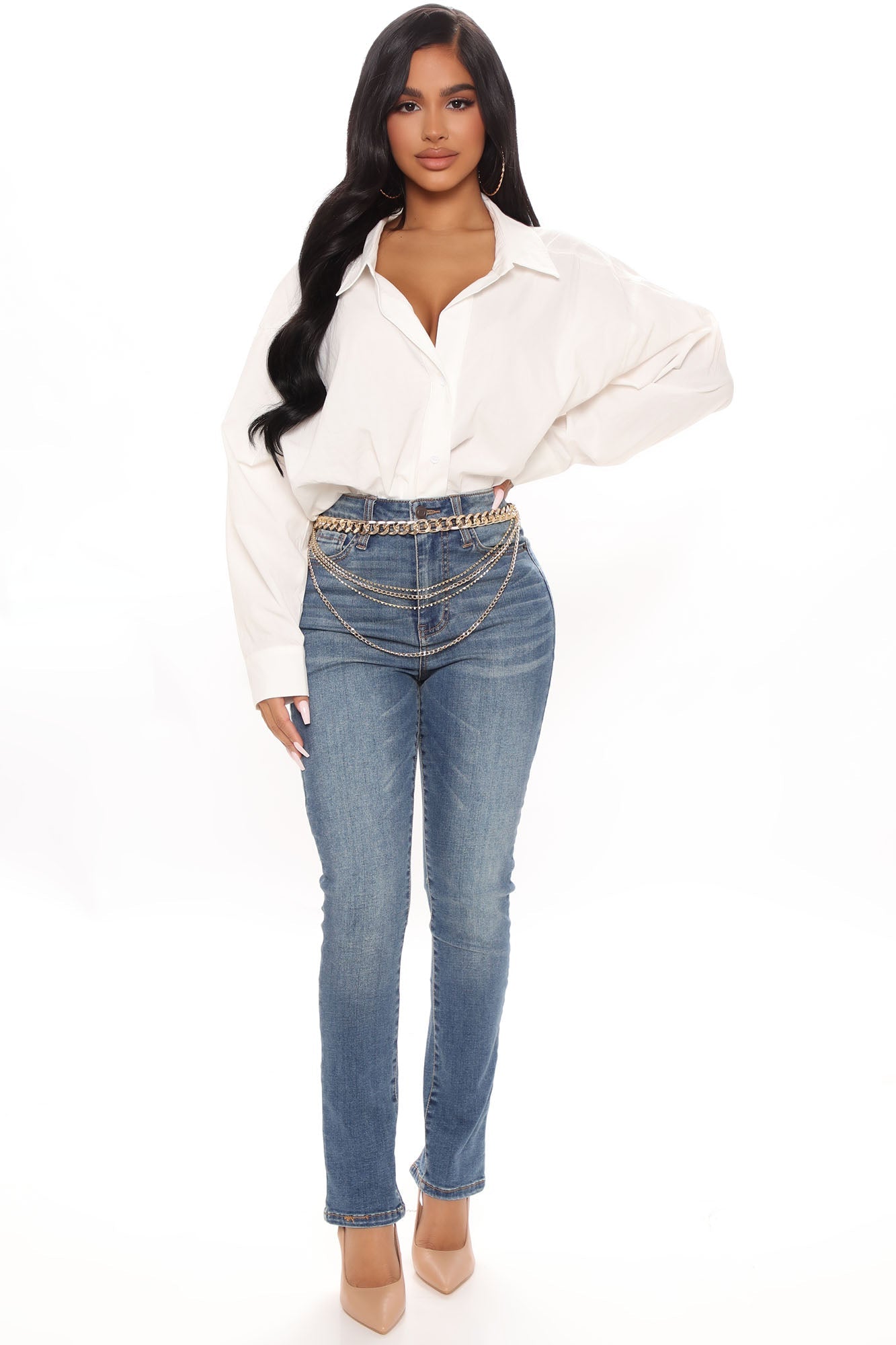 From The Block High Rise Skinny Belted Jeans - Dark Wash Ins Street