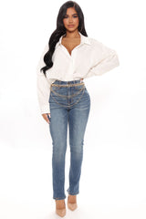 From The Block High Rise Skinny Belted Jeans - Dark Wash Ins Street