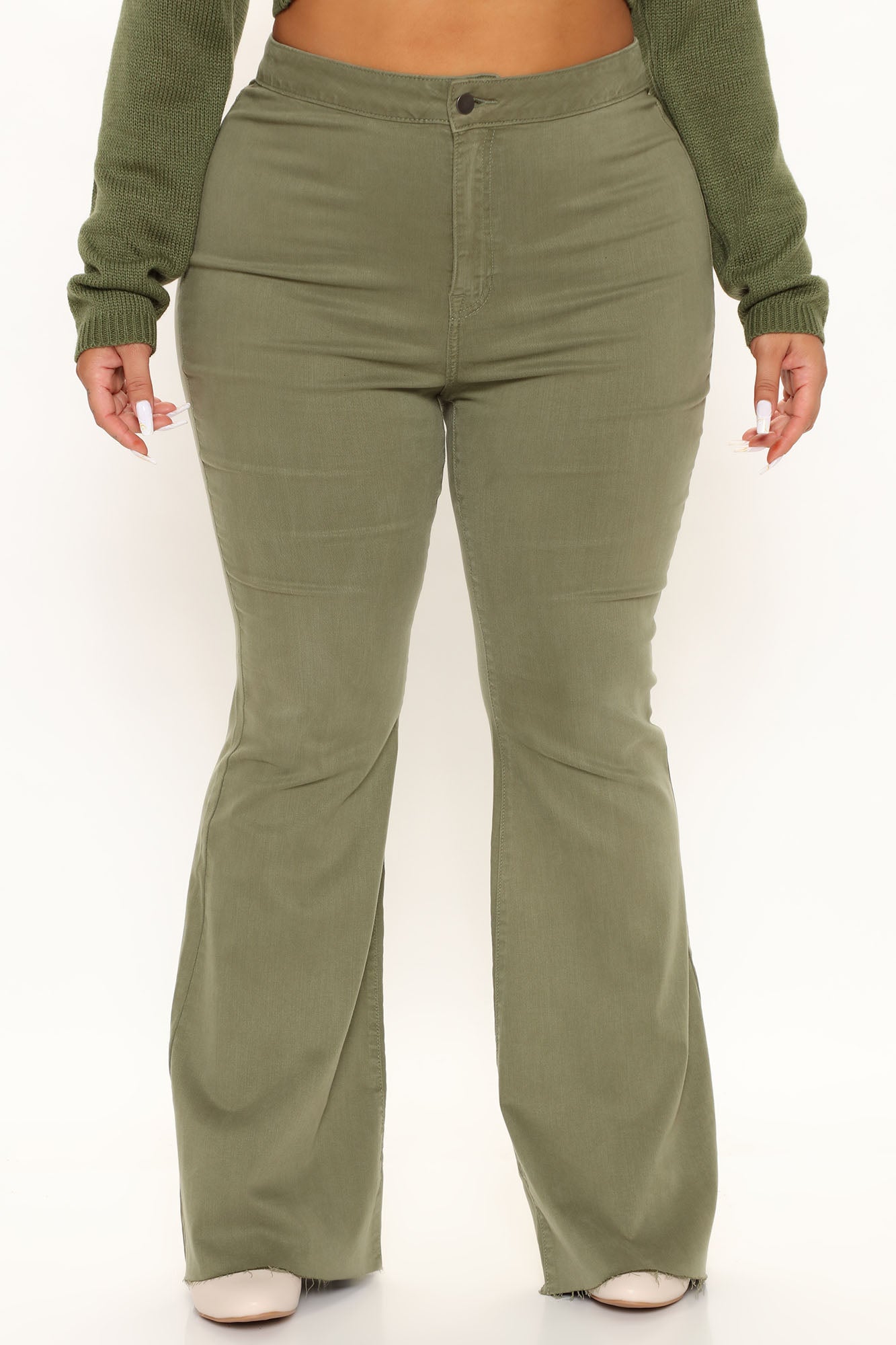 The Time Is Now High Rise Flare Jeans - Olive Ins Street