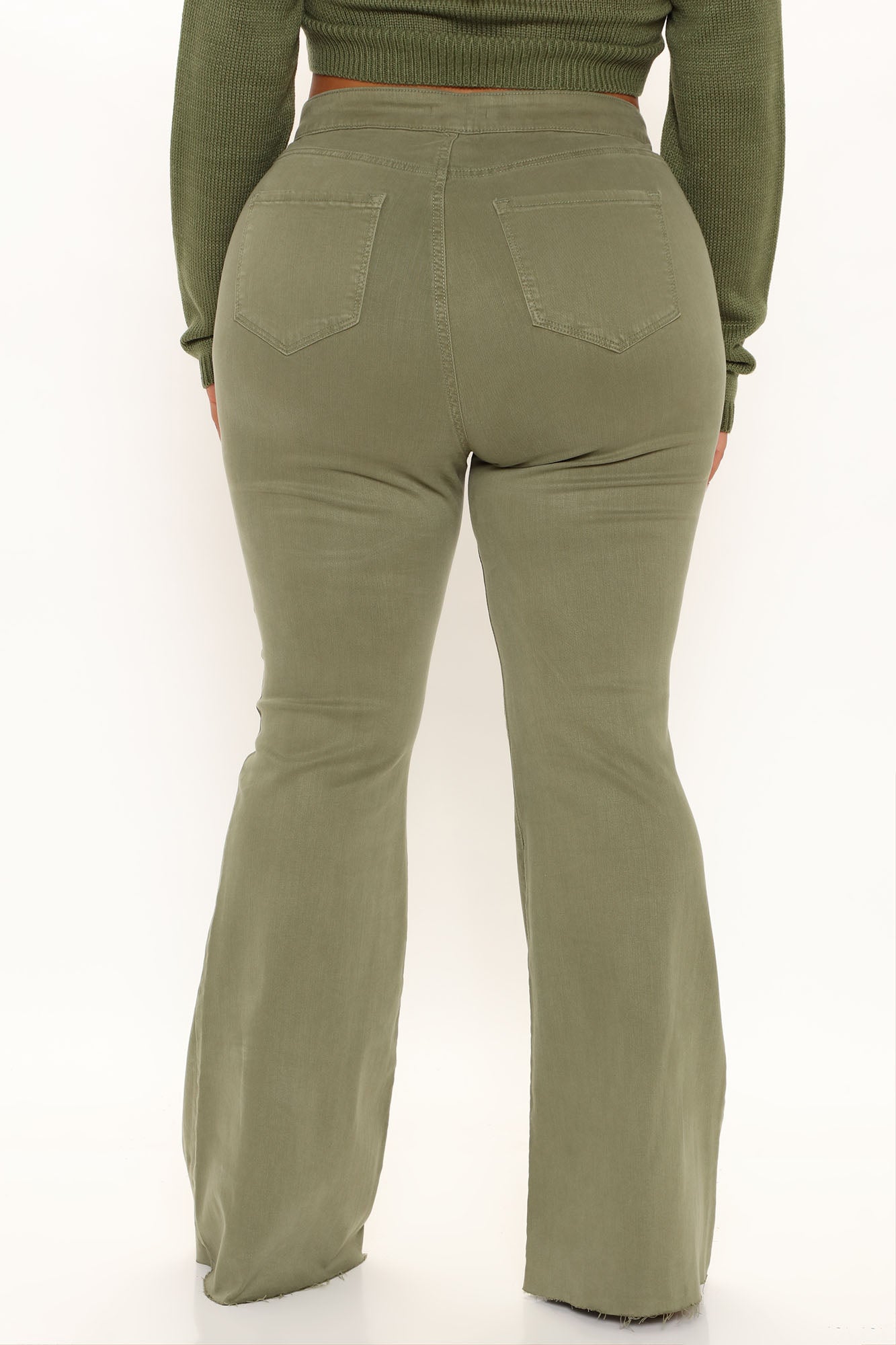 The Time Is Now High Rise Flare Jeans - Olive Ins Street