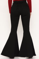 Coraline High Rise Super Flare Jeans - Black Ins Street