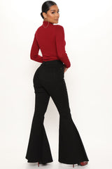 Coraline High Rise Super Flare Jeans - Black Ins Street