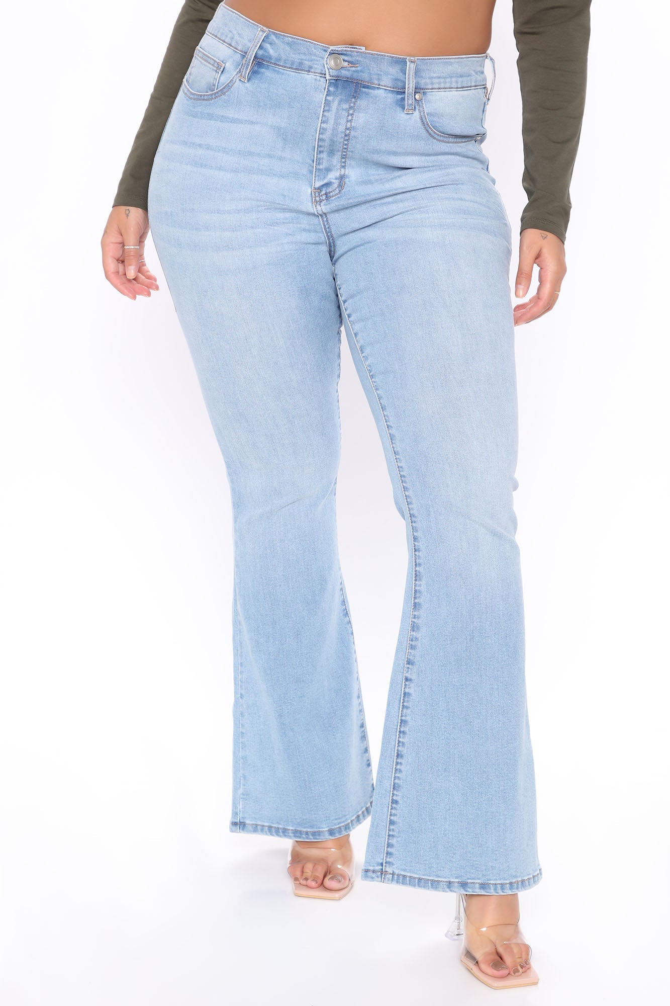 Dare To Flare Jeans - Medium Blue Wash Ins Street