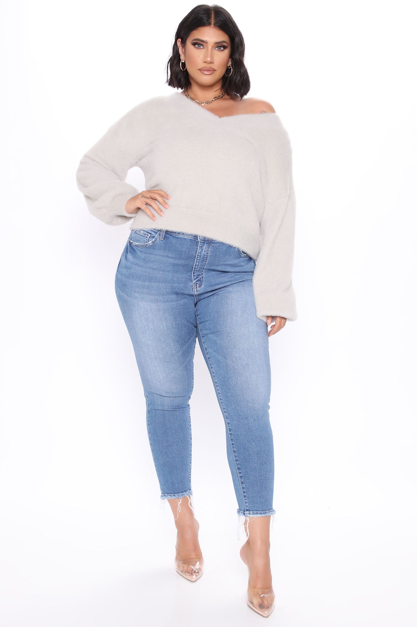It's A Process Mid Rise Jeans - Medium Blue Wash Ins Street
