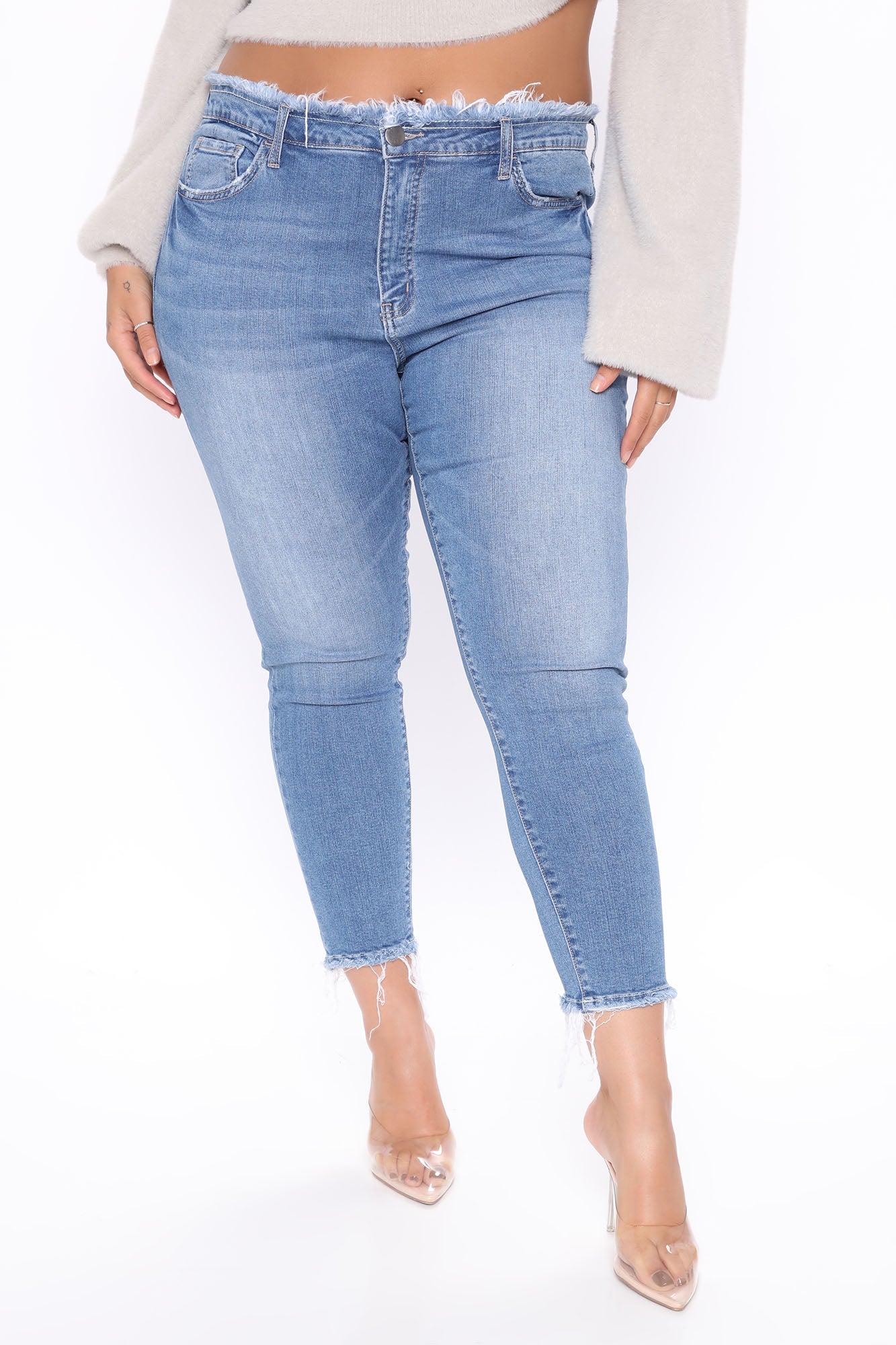 It's A Process Mid Rise Jeans - Medium Blue Wash Ins Street
