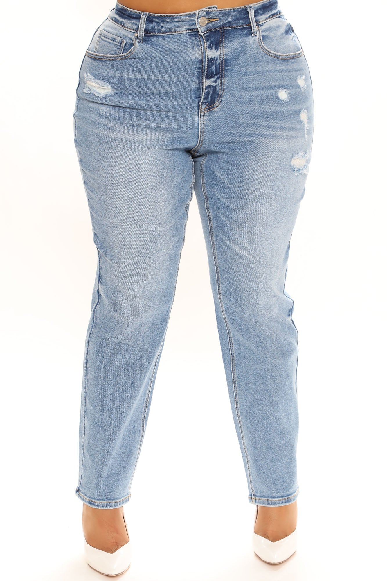 Still Got It Straight Leg Jeans - Light Blue Wash Ins Street