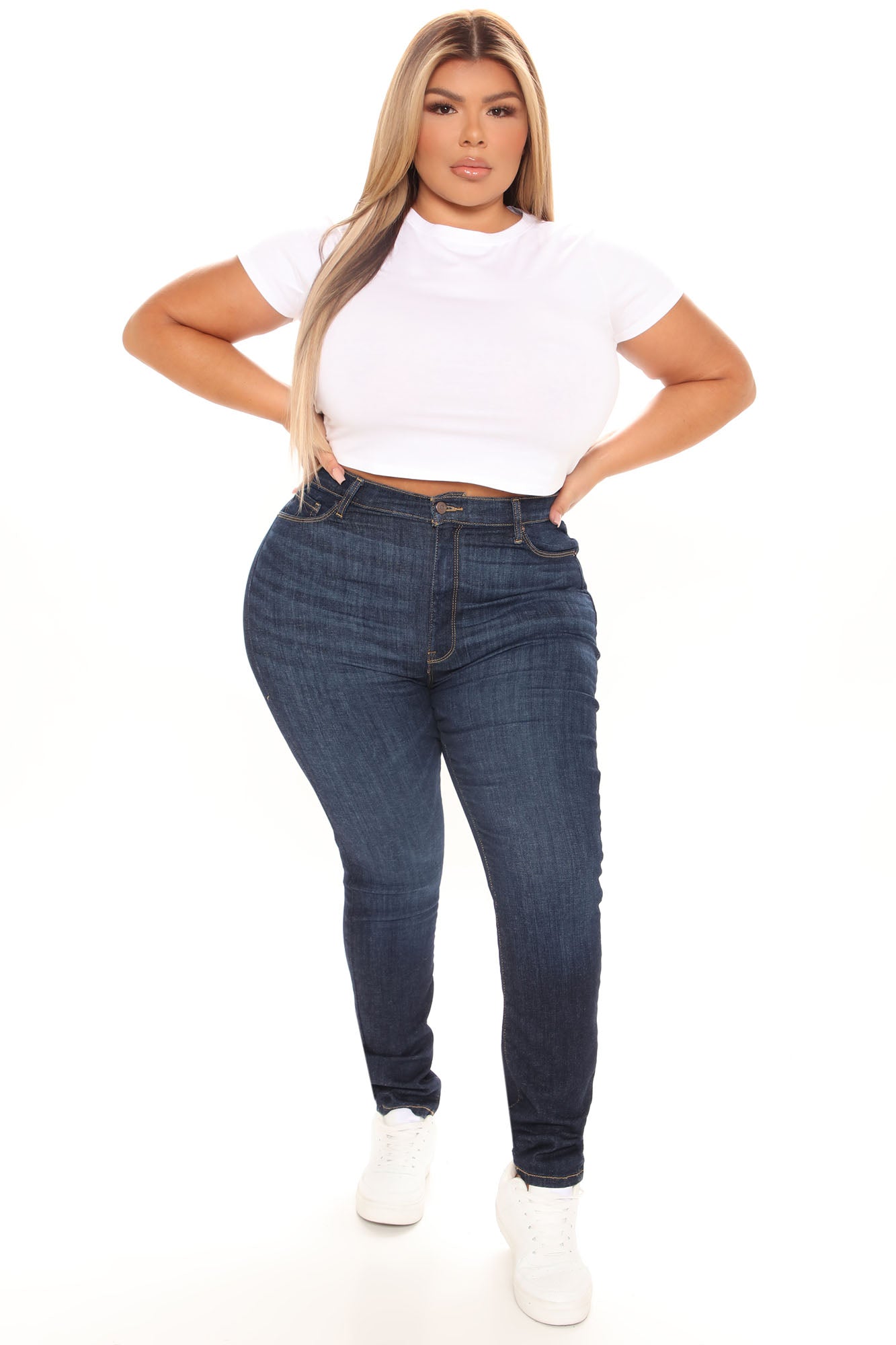 All For One Universal High Rise Skinny Jeans - Dark Wash Ins Street