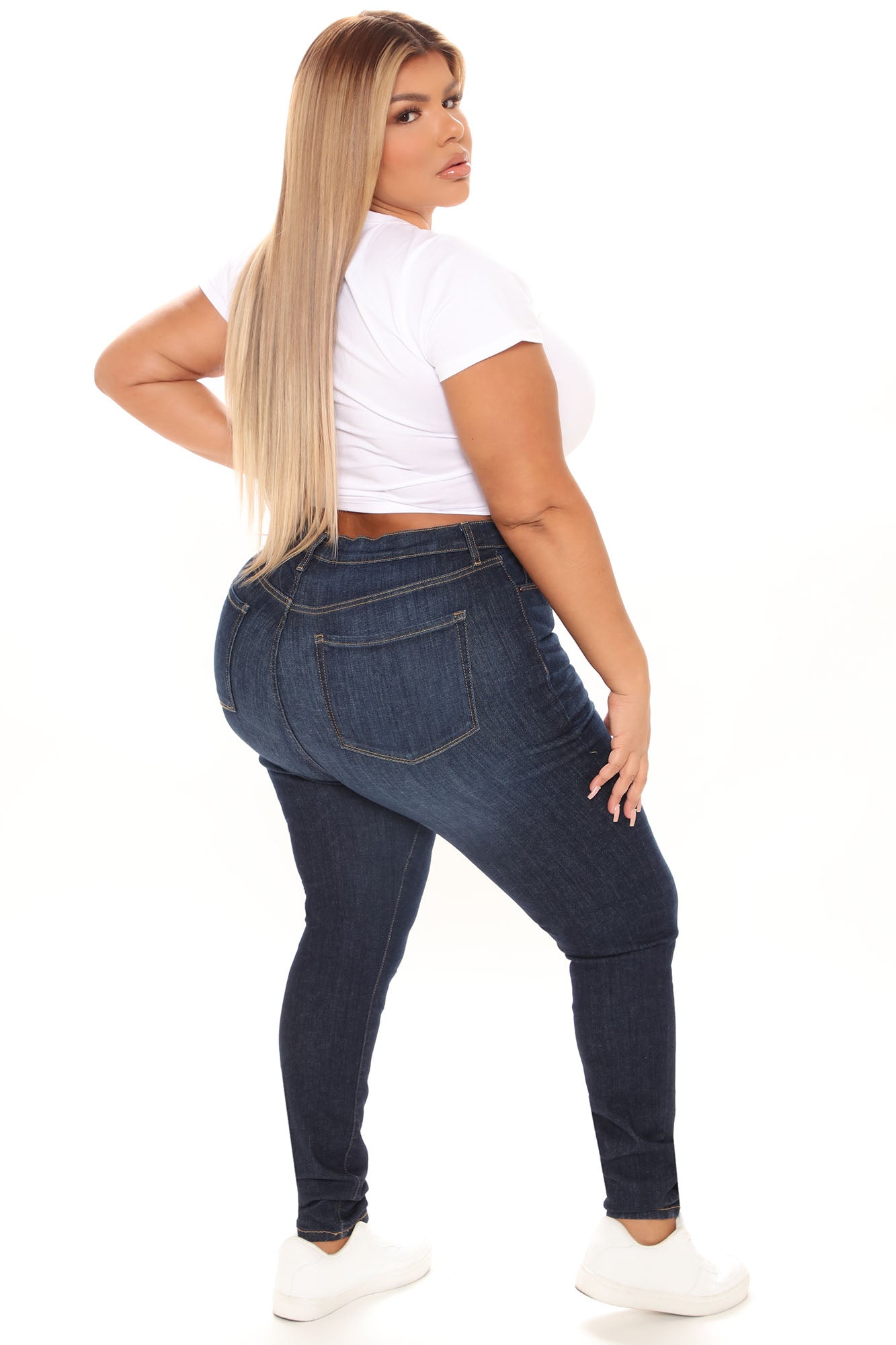 All For One Universal High Rise Skinny Jeans - Dark Wash Ins Street