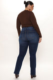 In The Groove High Rise Bootcut Jeans - Dark Wash Ins Street